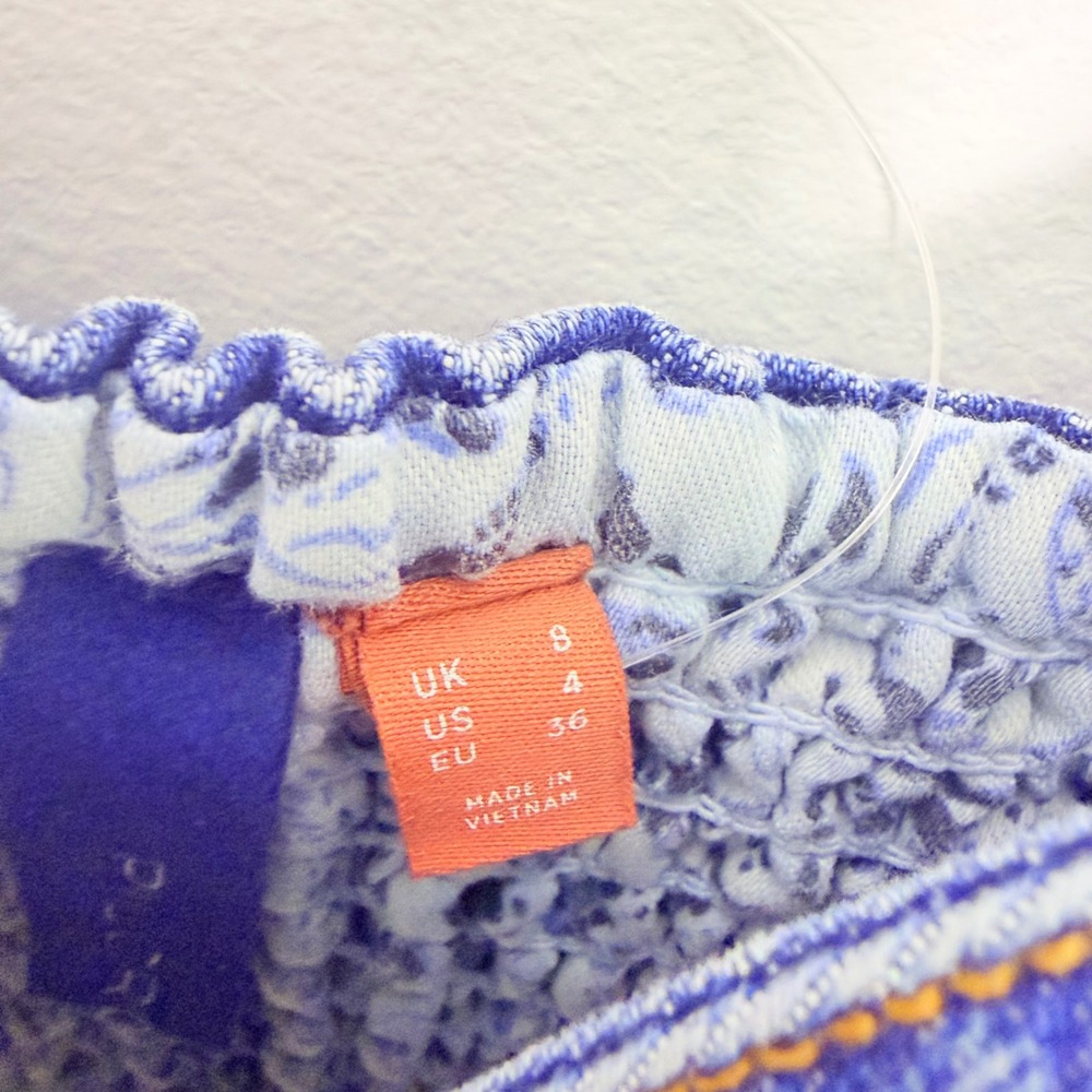 Pilcro Anthropologie Denim Corset Tank Top Vest Blue Frayed Straps Size 4 NEW - Picture 6 of 7